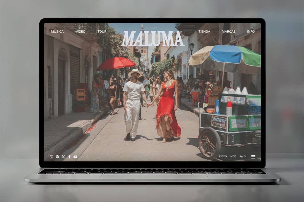 Mockup sitio web Maluma